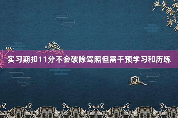 实习期扣11分不会破除驾照但需干预学习和历练